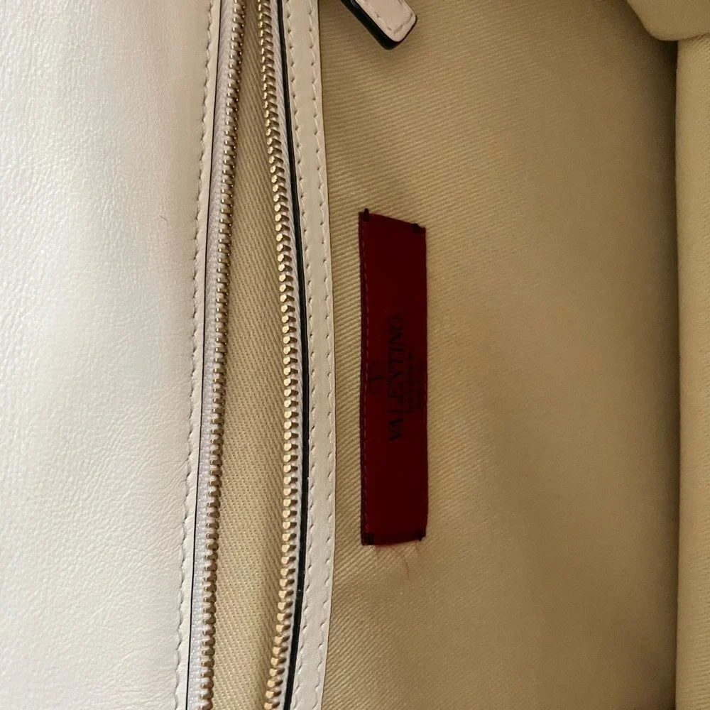 Valentino Garavani Medium White Glam Lock Flap Bag